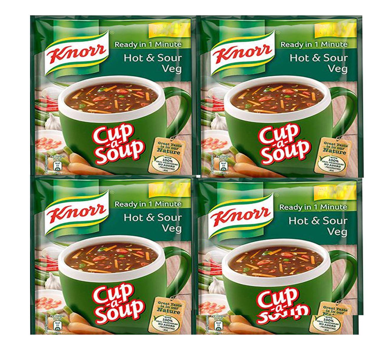 Knorr Cup A Soup Hot & Sour Veg 11 G (Pack of 4