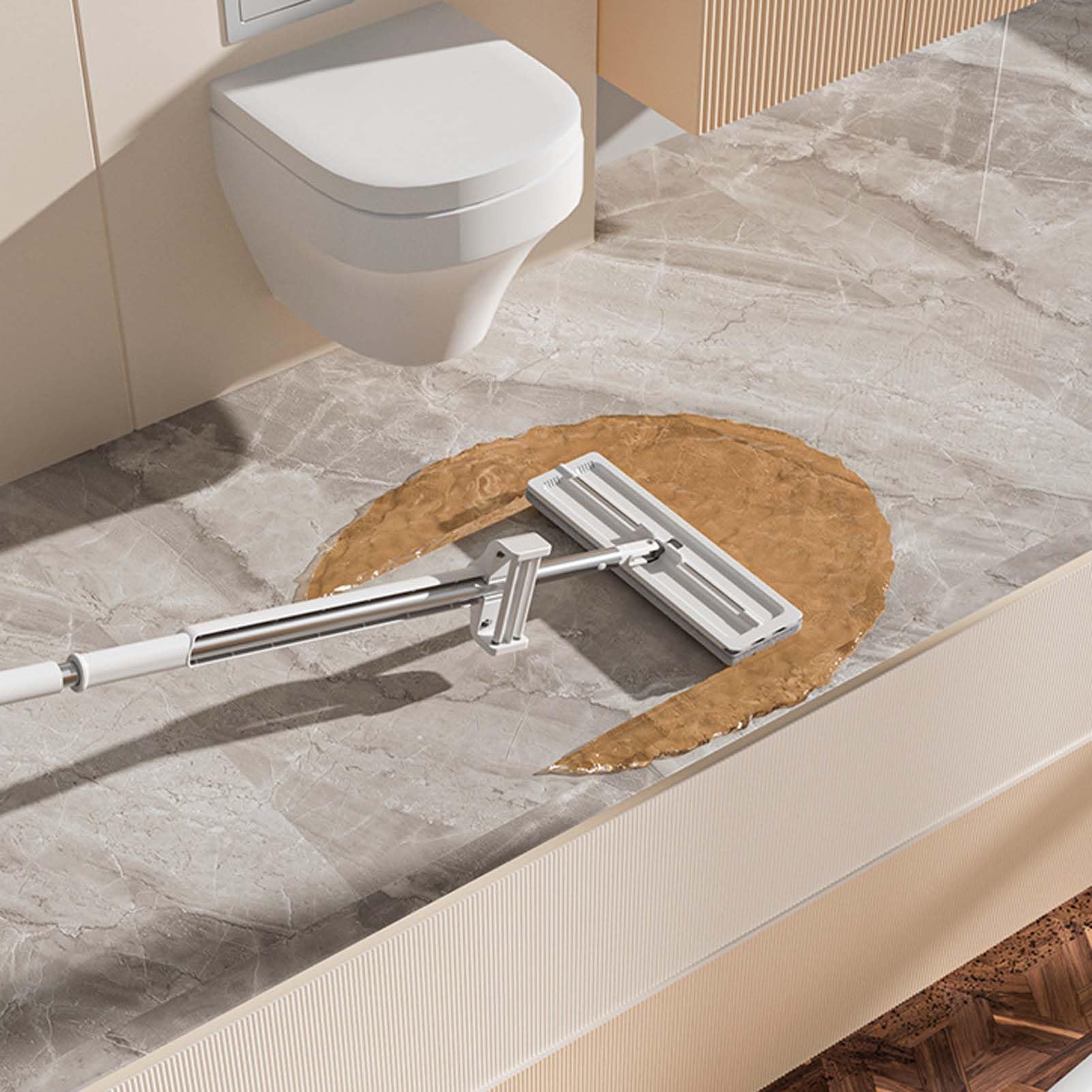 Limpiador De Suelos con Mopa Microfibra, Fregona Lavable Reutilizable para Casa, Mopa Fregona Absorbente con Mango Regulable, Ideal para Cocina Baño Baldosas Y Suelos Lisos