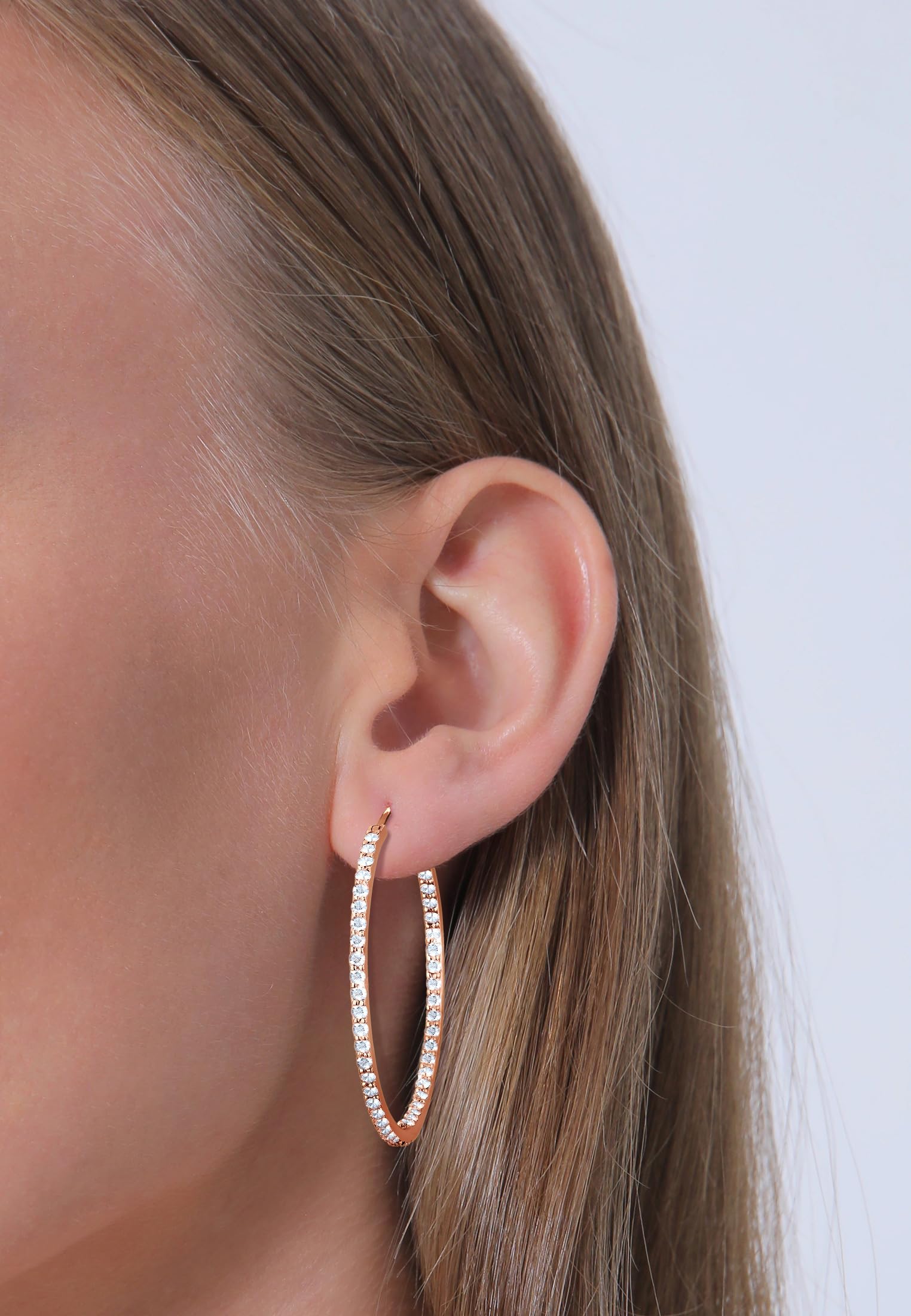 Elli Premium Earrings Creoles Crystals 925 Sterling Silver