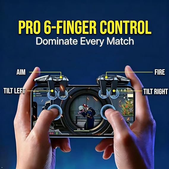 PUBG Mobile Triggers 13 in 1 Combo, 4 Game Triggers Cell Phone Game Controller/Blades Out/Call of Duty/Survival Rules for PUBG, Purpose & Fire Trigger for iPhone