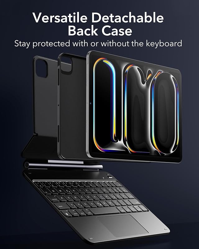 ESR iPad Pro 11 inch (M5/M4) Billentyűzetes Tok Mágneses Állvánnyal, Fekete