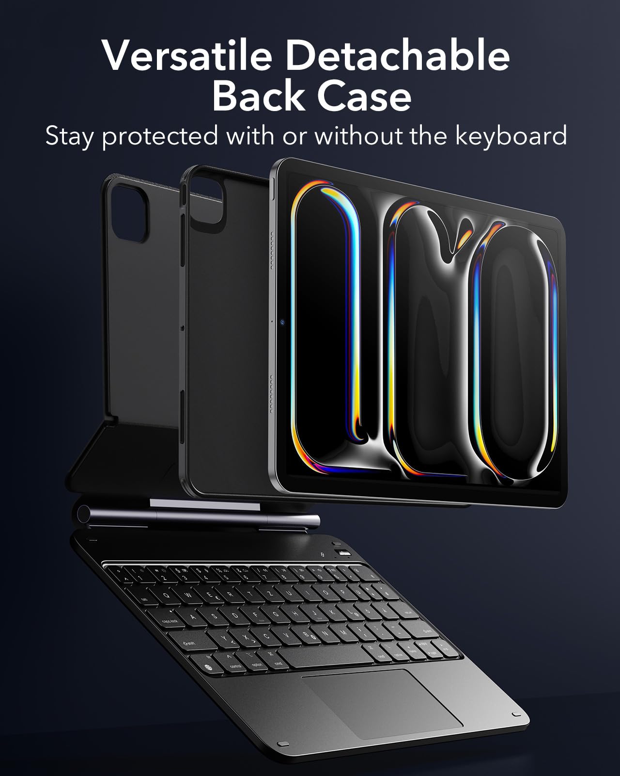 ESR iPad Pro 11 inch (M4 2024) Case with Keyboard, Magnetic Stand