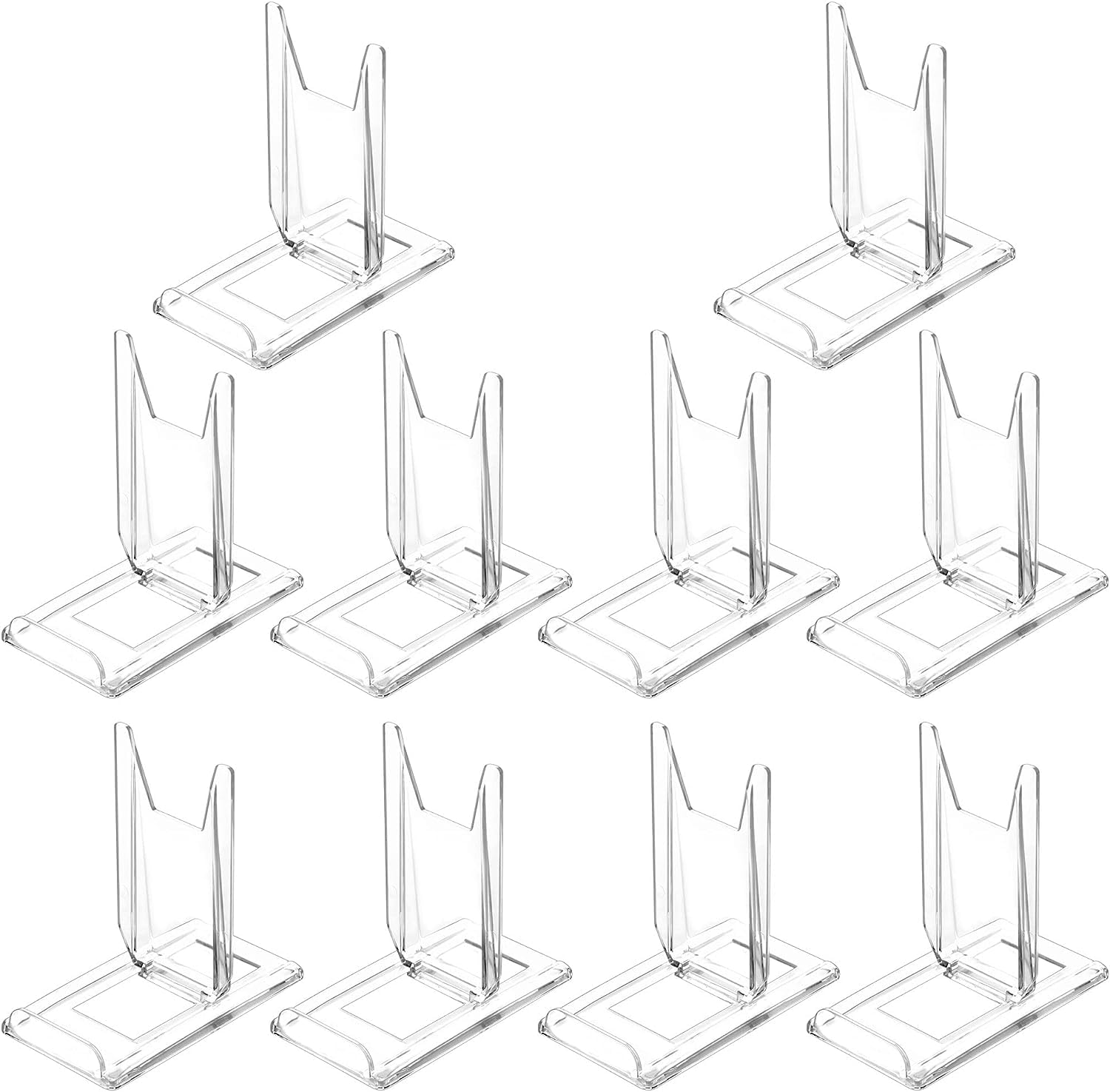（10 Pack） Adjustable for angle Acrylic Display Stand for Plate, purses,clutch bags,Pictures, Platter, Book, tableware and stationary,gameboy handhelds & N64 controllers,cards