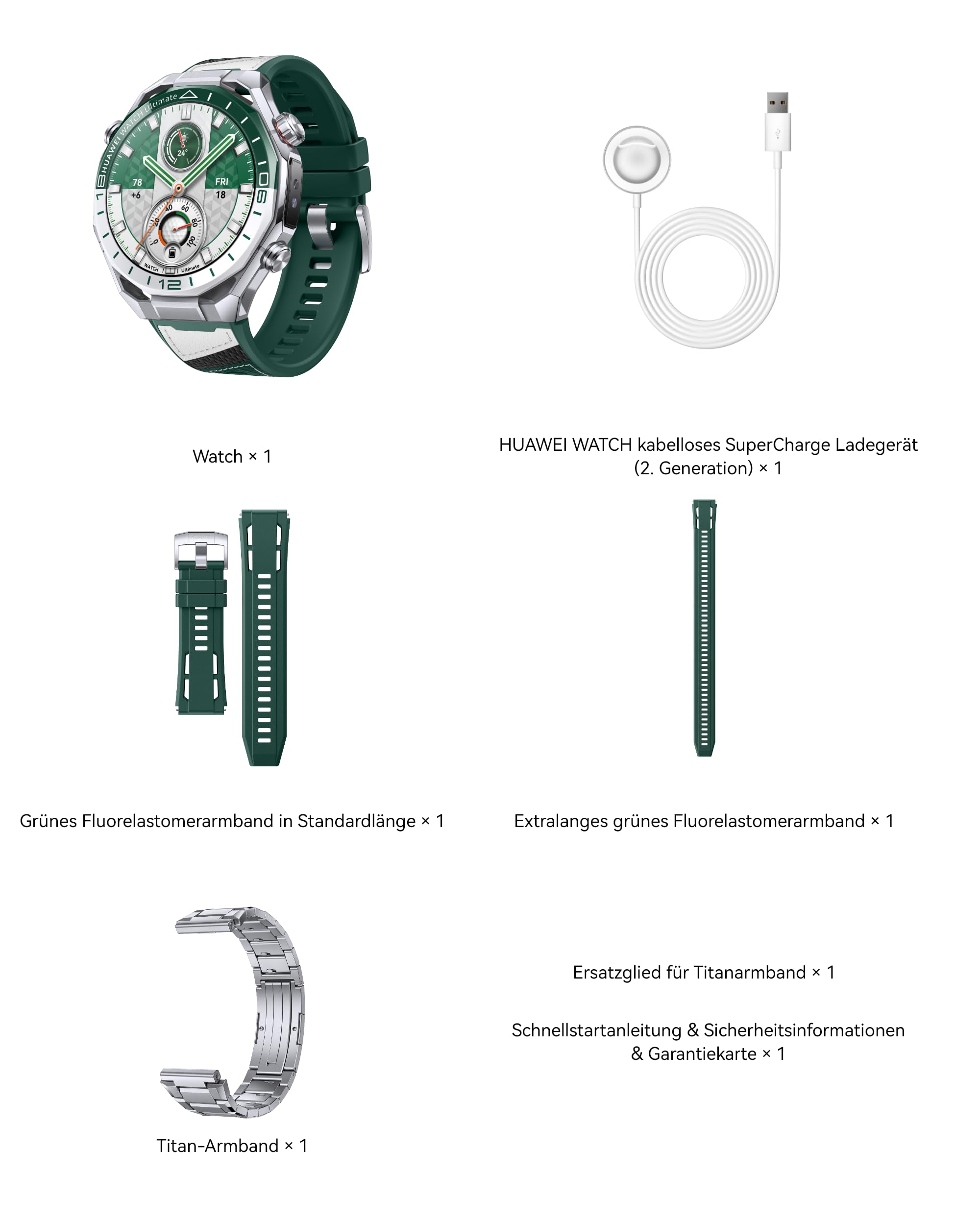 HUAWEI Watch Ultimate 2 Smartwatch, Grün | Profi-Golf, 150m Tauchen, Sonar-Unterwasserkommunikation, X-TAP, eSIM-Anrufe ohne Handy, Dual-GPS, für iOS/Android
