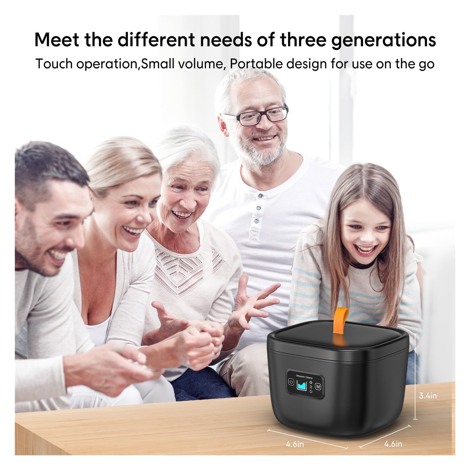 Ultrasonic Cleaning Machine Multi-function 42000h High Frequency Denture Cleaning Watch Jewelry Glasses Automatic Cleaner(White)