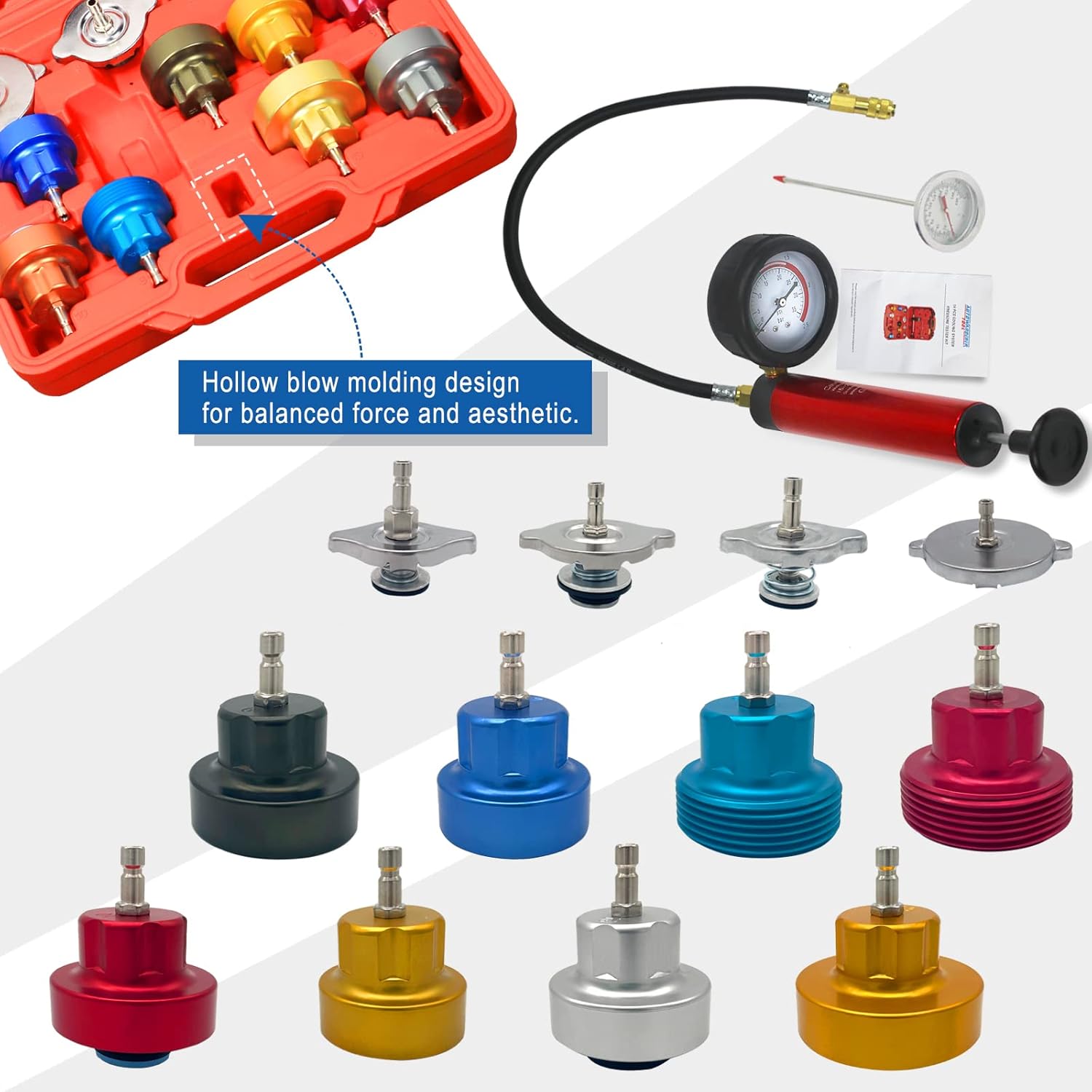 Buy Radiator Pressure Tester Kit & Coolant Pressure Tester Kit with 12 Pcs Universal Adapters