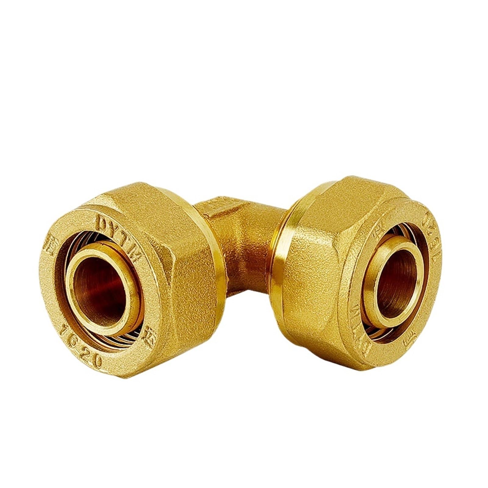 RUAJOGYNVM H58 Brass Nickel Compression Elbow Pex 1216/1418/1620/2025/2632 Pipe Fitting Aluminum Pipe Fittings for Floor Heating(Brass,1216) RUAJOGYNVM
