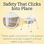 Foundations Secure Sitter 7" Feeding Chair, Stable “No Tip” Feet, 3-Point Adjustable Harness, Removable Tray, Easy to Clean, Smooth Plastic (White/Tan)