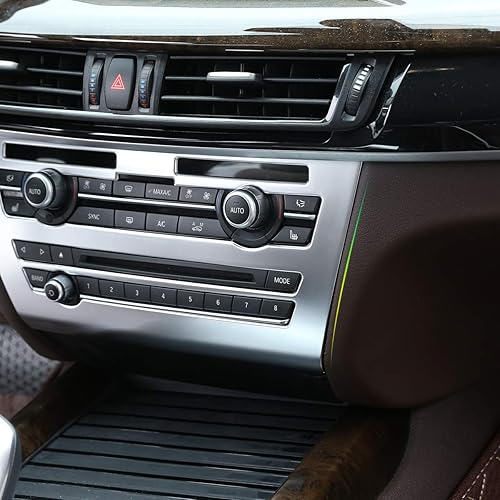 Miniatura 5 de ABS consola central de coche aire acondicionado volumen perilla Cotrol panel marco ajuste para BMW X5 F15 2014-2018 (cromo)