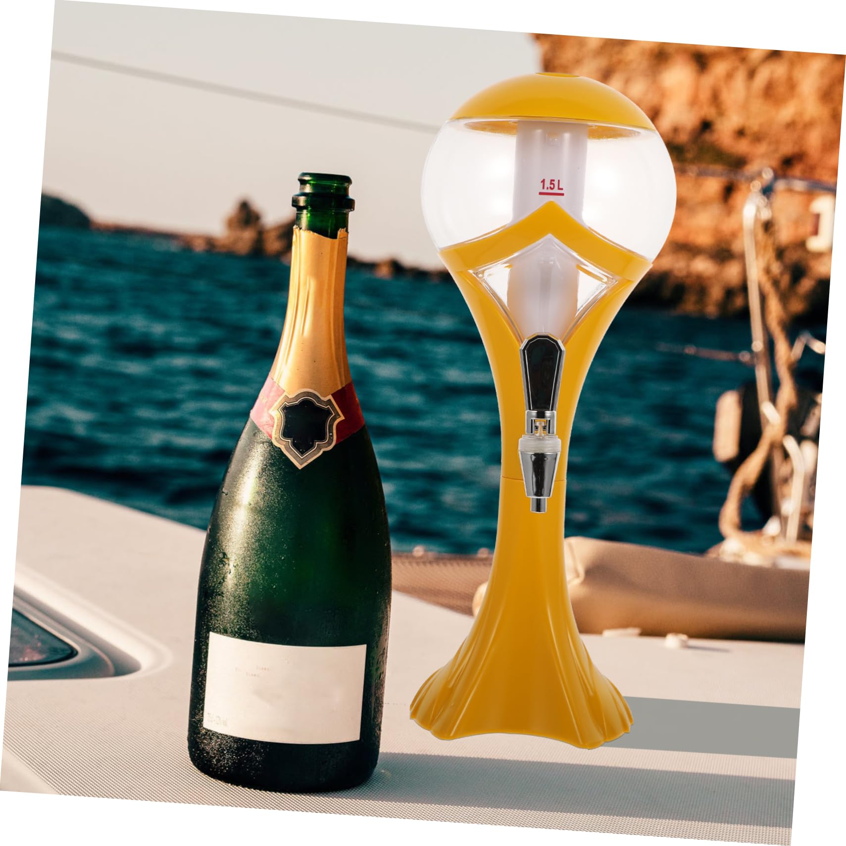 Dispensador de Cerveza Brillante Forma de Carámbano Torre de Cerveza para Fiestas Surtidor de Bebidas para Barras y Eventos