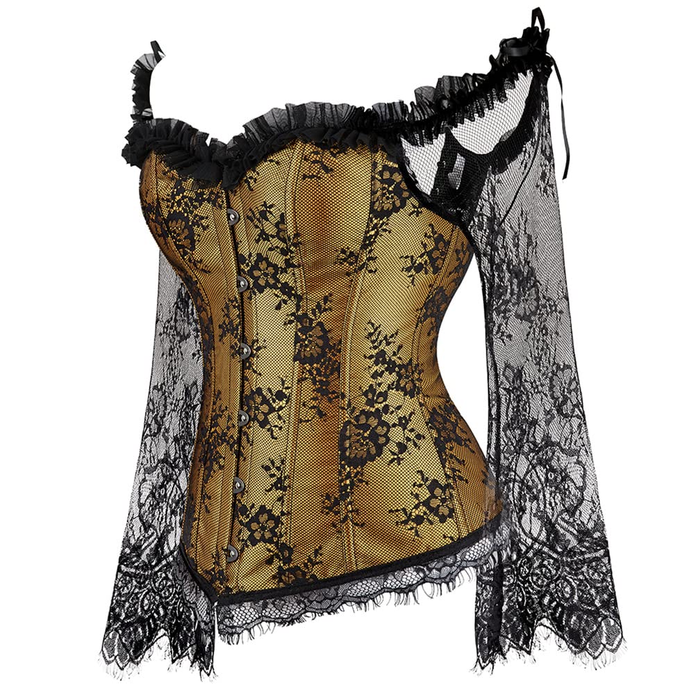 Hengzhifeng Corsetto con Maniche Bustino Corsetti Halloween Donna