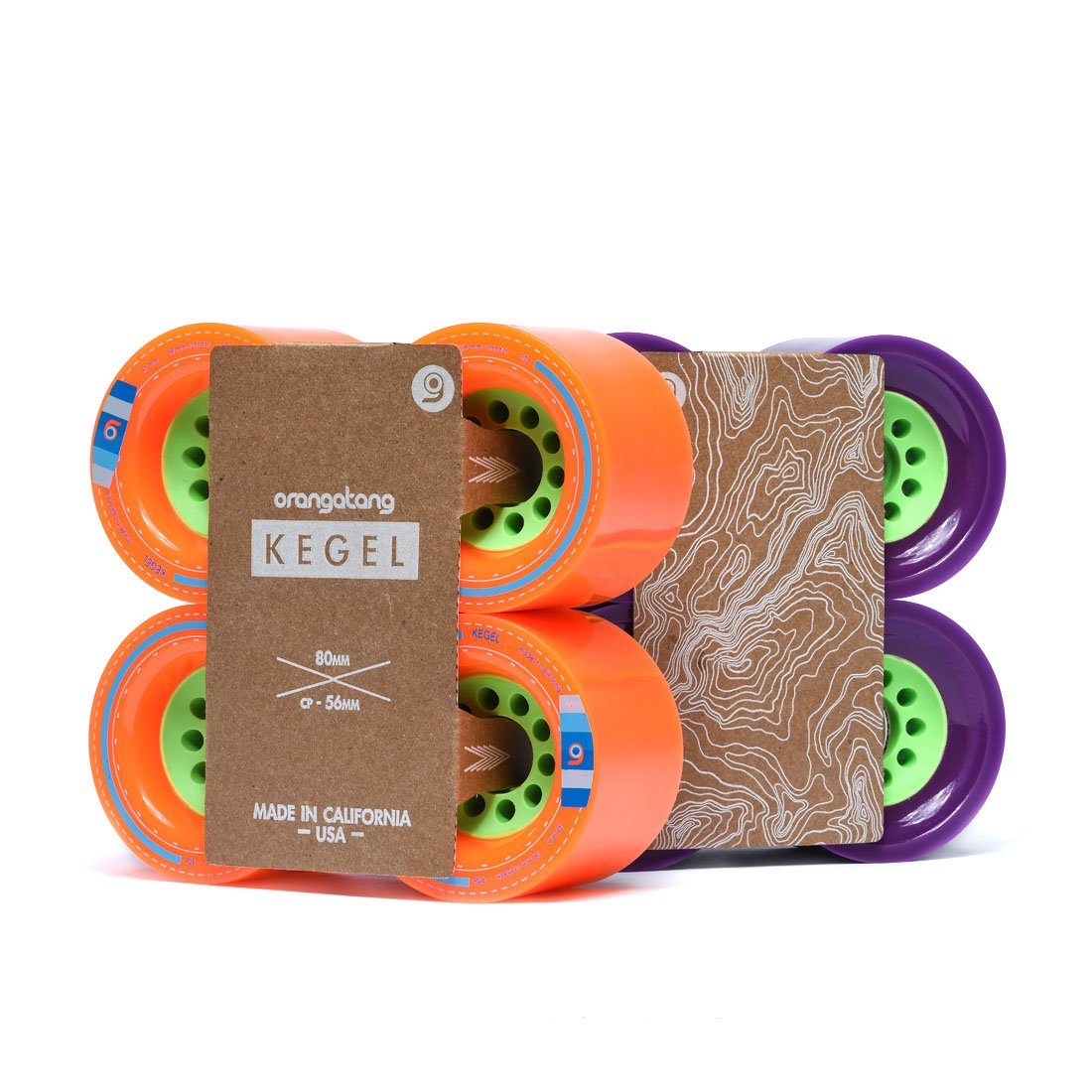 Orangatang Kegel 80 mm Downhill Longboard Skateboard Cruising Wheels (Set of 4)