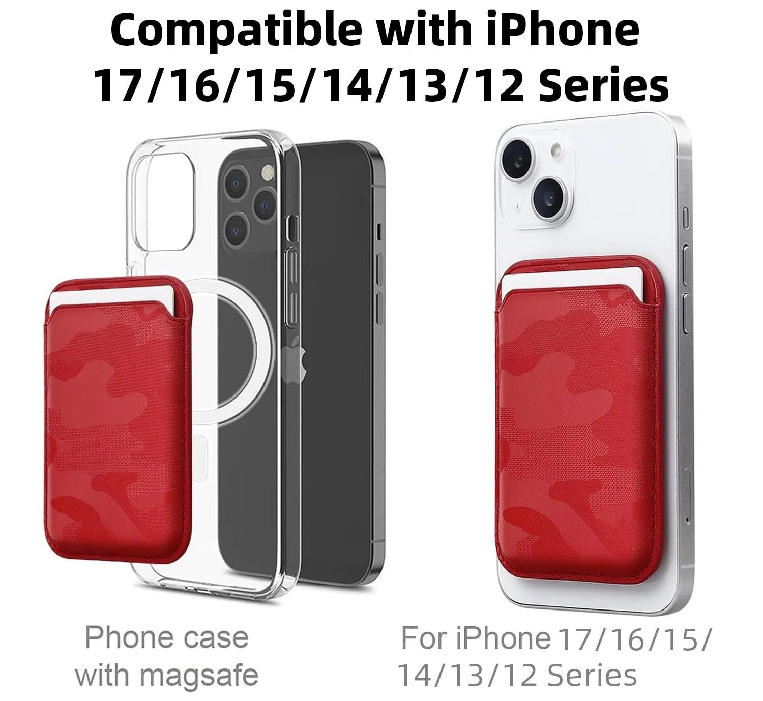 WALLFID Porta Carte Magnetico in Pelle Compatibile con MagSafe per iPhone 17,16,15,14,13 e 12 – Sottile,Compatto e Sicuro, fino a 3 Carte con Protezione RFID