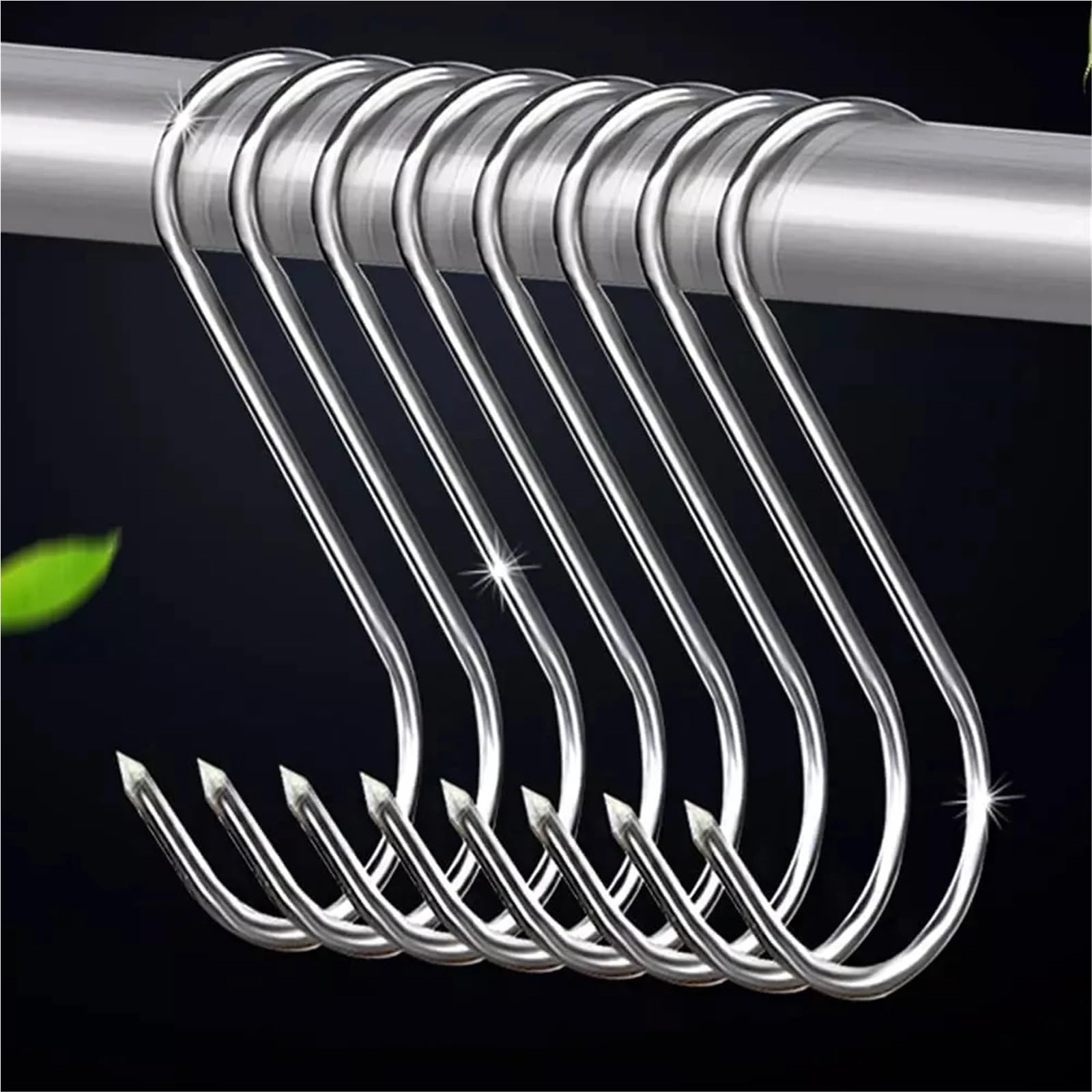 100 ganchos de acero inoxidable for carne, ideales for colgar, descuartizar, ahumar, asar y a la parrilla para Procesamiento de Carne