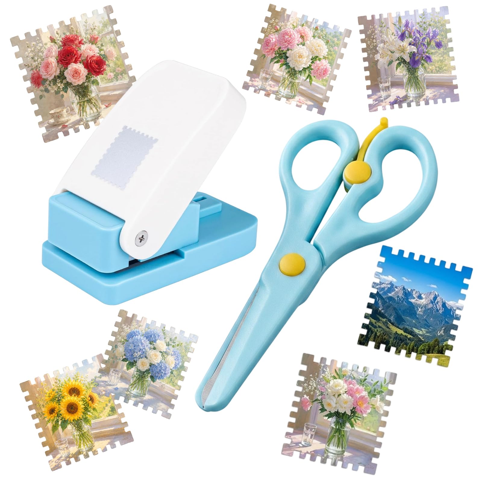 0.63x0.51 Inch stamp Punch Set, Postage Stamps, Stamp Cutter, Paper Punch, Efficient Stamp Maintenance Equipment For Paper Crafting Scrapbooking Diy Card Making Arts Crafts Supplies
