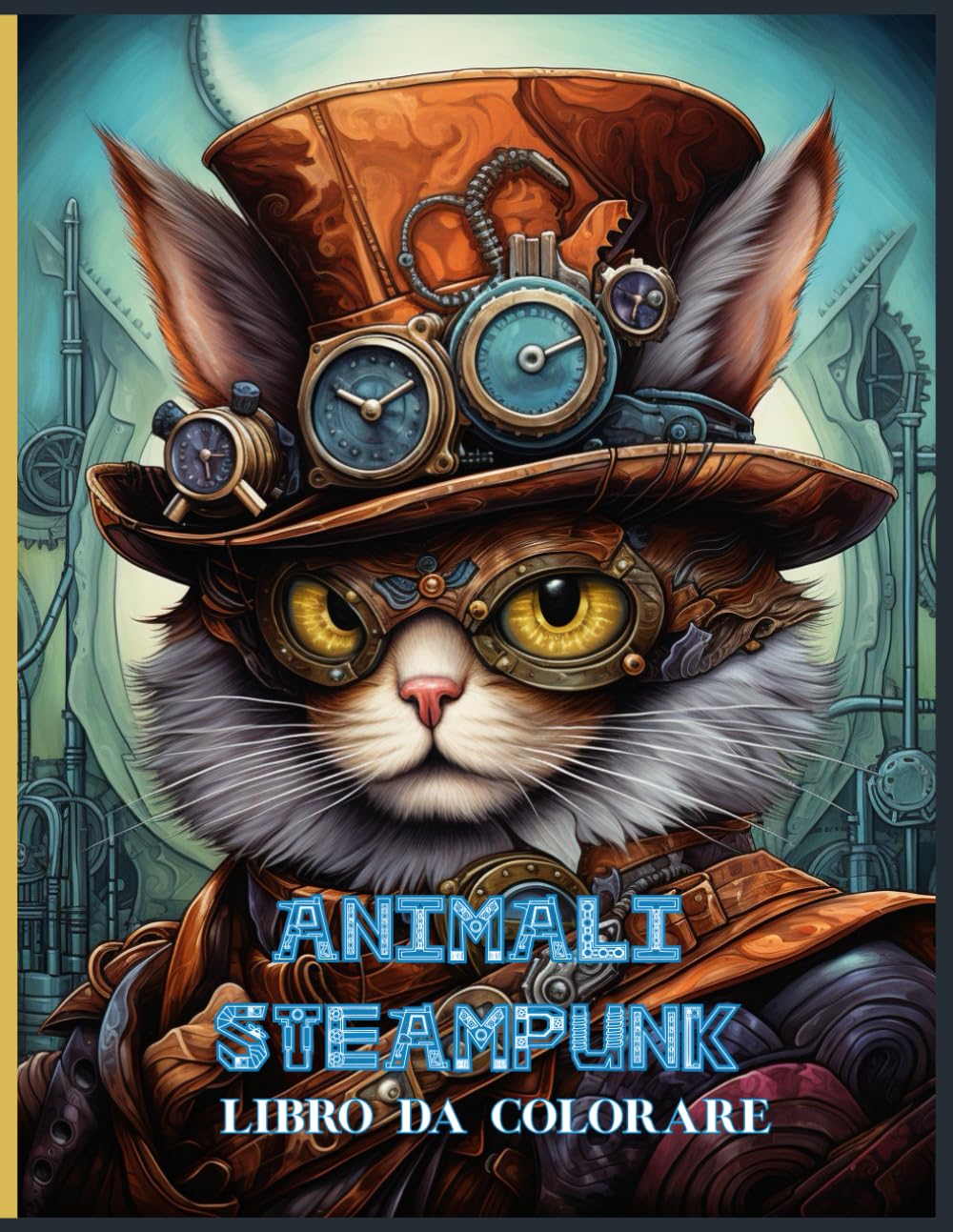 Animali Steampunk: Libro da colorare per adulti con animali meccanici, ingranaggi, scene meccaniche, illustrazioni dettagliate,e stile retro rilassante.