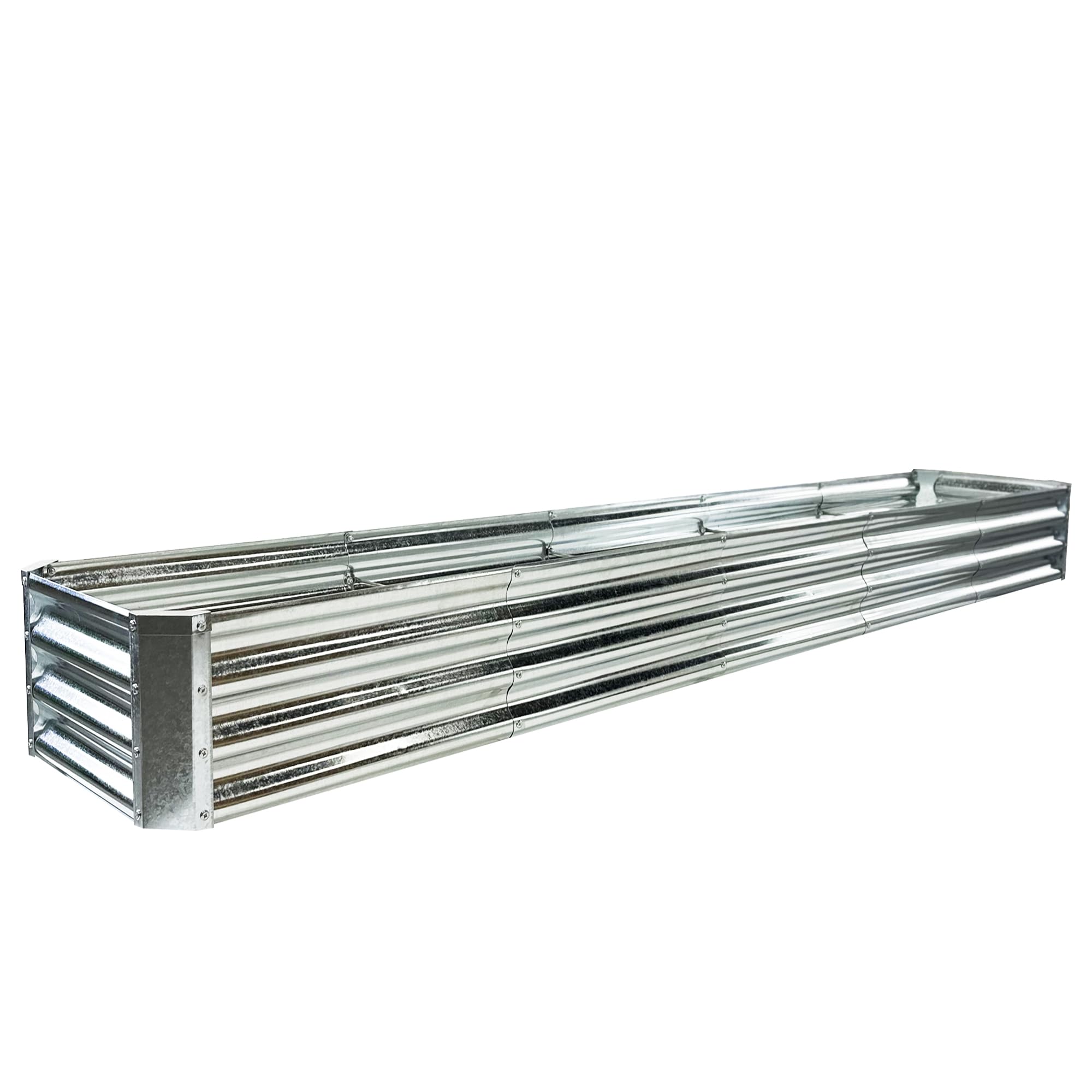 Enyu&You 12x1.5x1FT Galvanized Raised Graden Bed,Planter Raised Bed-Outdoor Planter Box for Vegetable,Flowers,Herbs,Metal Raised Garden Bed Kit,Sliver