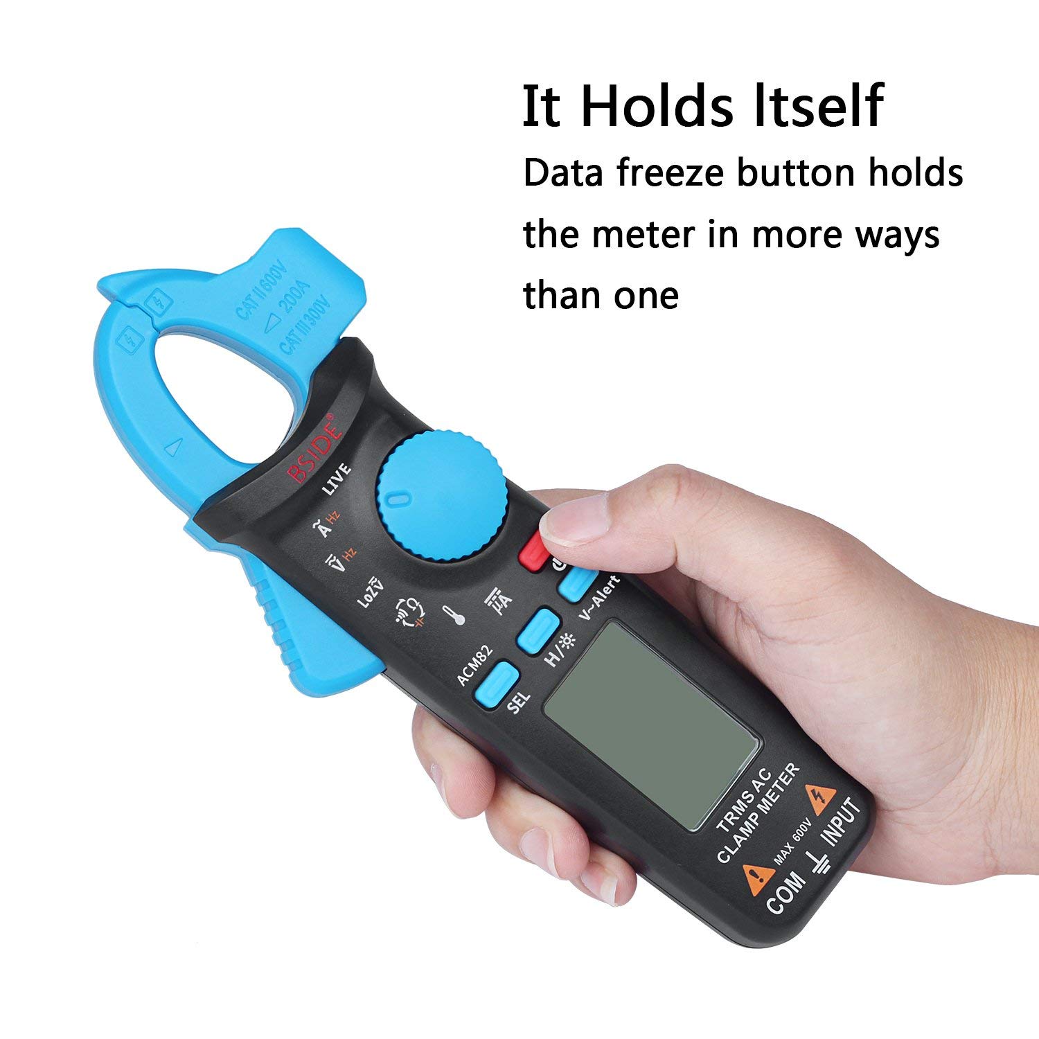 Cyfrowy miernik zaciskowy ACM82 Auto Range True RMS Aktualny test HZ Temp Temp Ohm UF V-Alert Live Check with Clip Pocket, Dokładne odczyty