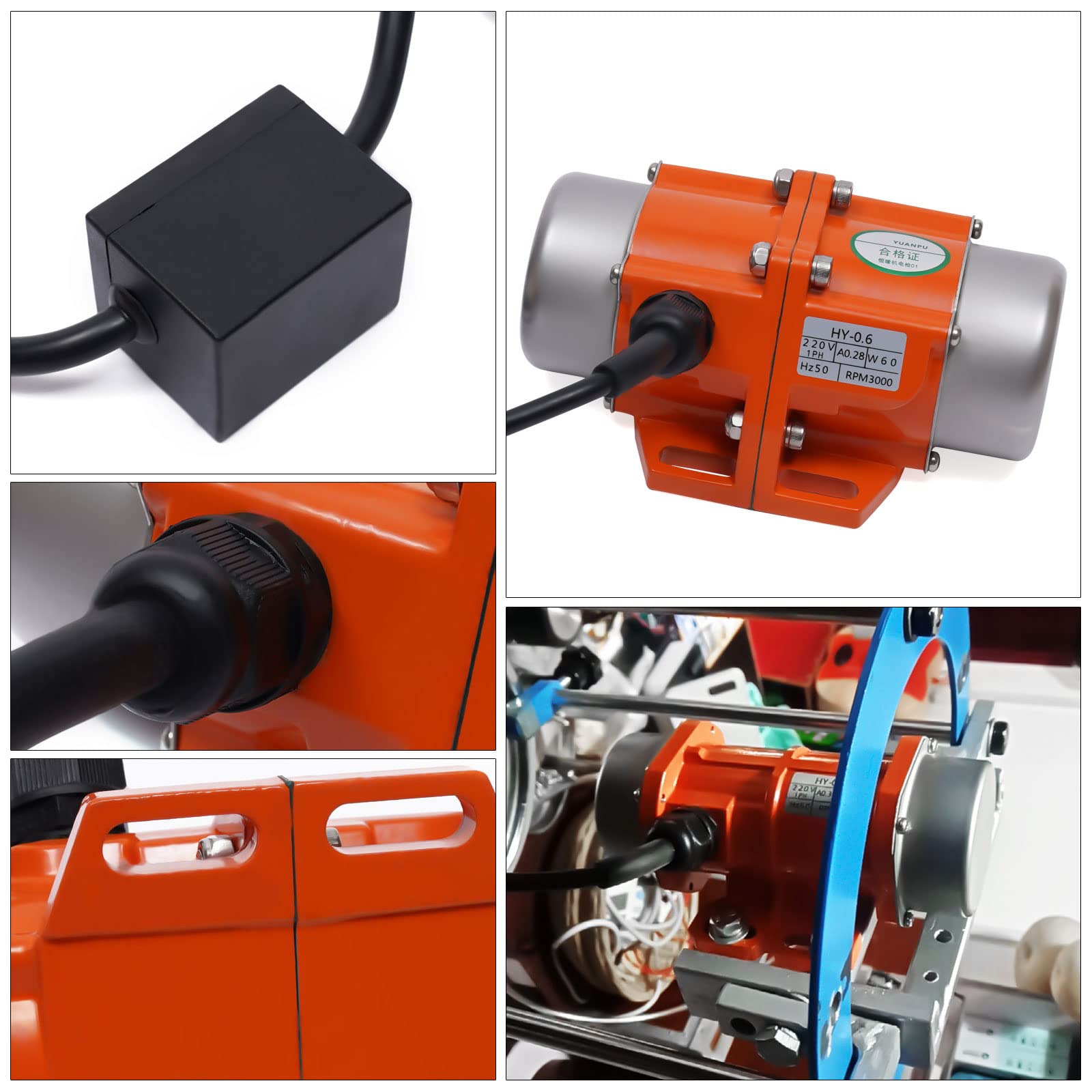 AC Vibration Motor,Moteur Vibrateur à Béton 60W Vibrating Asynchronous Vibrator 220V 3000Rpm,Moteur vibrant en alliage d'aluminium Mines Métallurgie Charbon