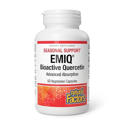 Natural Factors, Bioactive Quercetin EMIQ 50 mg with Vitamin C, Supports Sinus, Heart and Immune Health