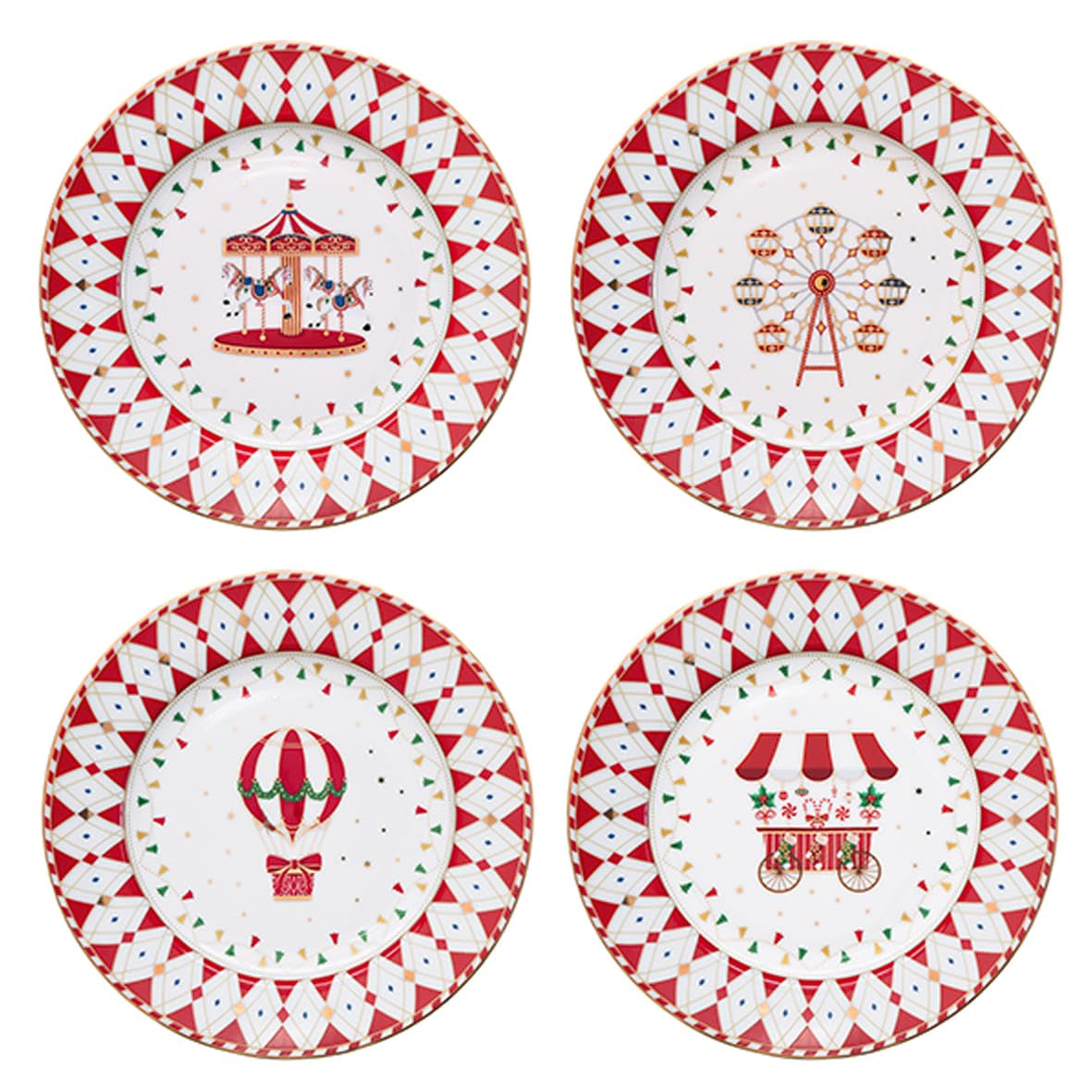 EASY LIFE Set 4 Piatti Dessert Christmas Wonderland