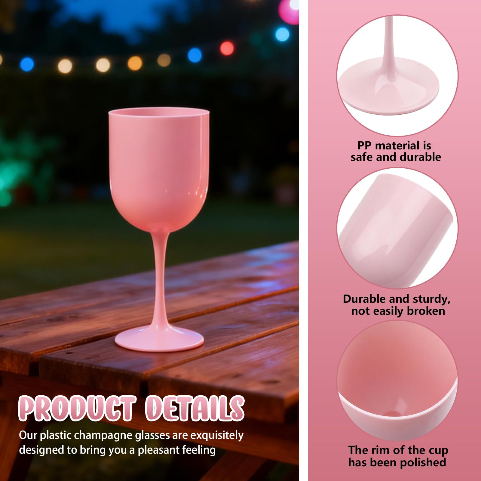 4 bicchieri da vino riutilizzabili, 480 ml, in plastica, 84 mm, in plastica, per eventi, feste, picnic, campeggio, infrangibili