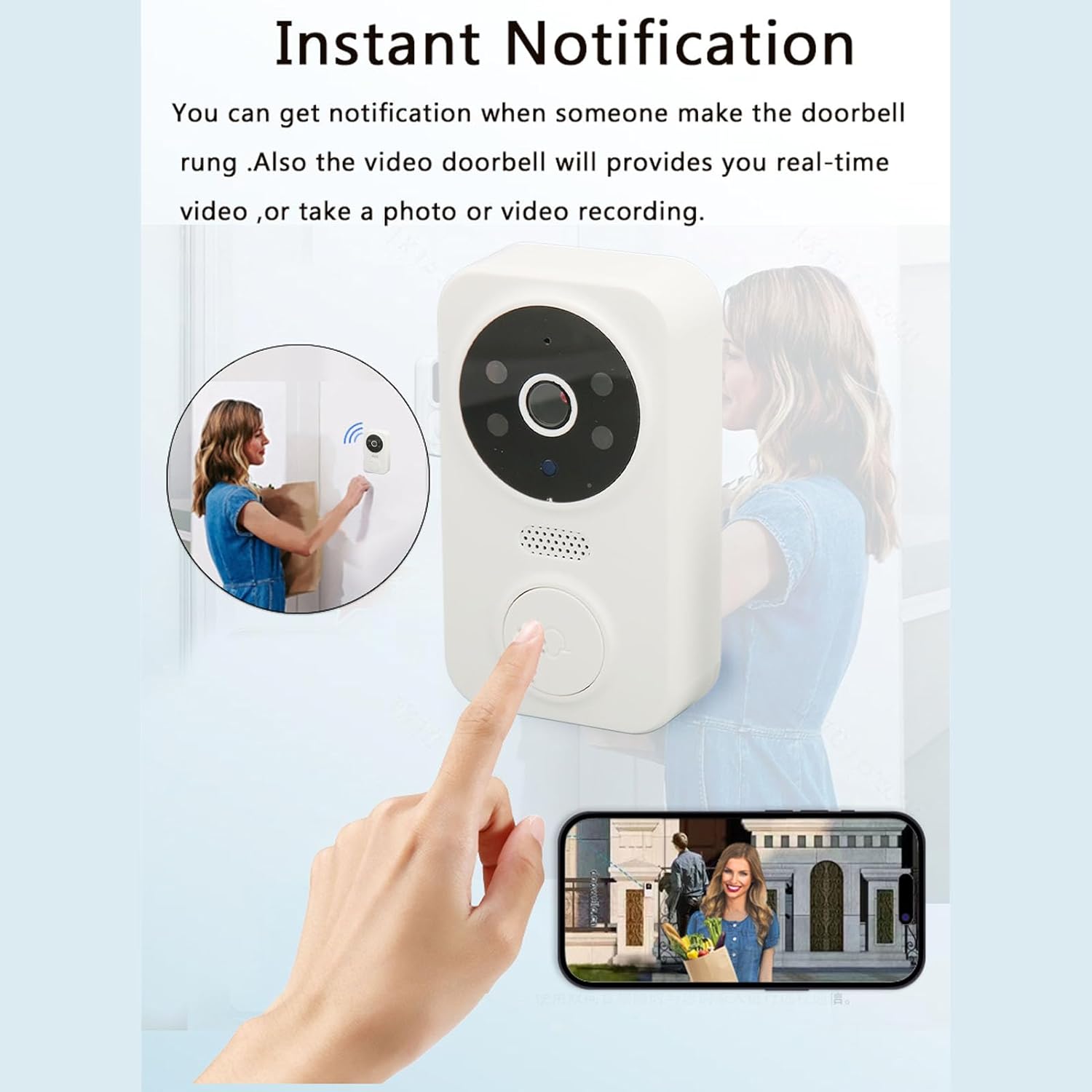 Cuifati Smart WiFi Video Doorbell Instant Notification