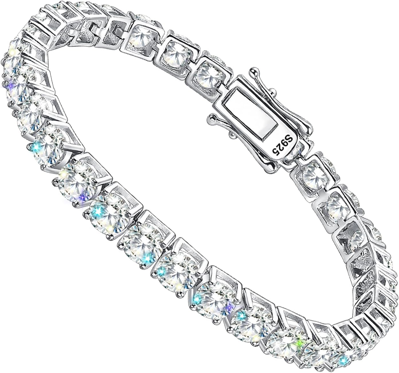 Gem's Beauty 20.5 CT Moissanite Tennis Bracelet for Women Mens 5mm Diamond Tennis Bracelet Gifts(8.5IN/21.59CM)