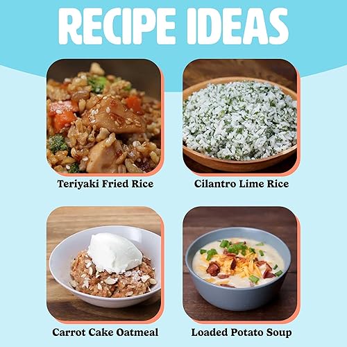 Miniatura 6 de Tasty Mini olla arrocera con tazón antiadherente extraíble y función de mantenimiento automático del calor, ideal para sopas, guisos, granos y