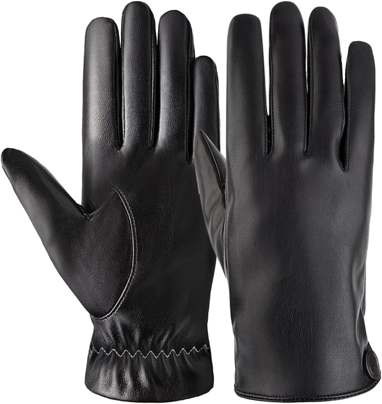 Lined Gloves Mittens Leather Men's Warm Water-Proof Fleece Winter Mittens for Women Cold Weather Insulated : Clothing, Shoes & Jewelry