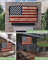 Vista 6 de Cubierta de TV para exteriores con bandera americana de 40 a 43 pulgadas resistente a la intemperie e impermeable, carcasa de TV para exteriores