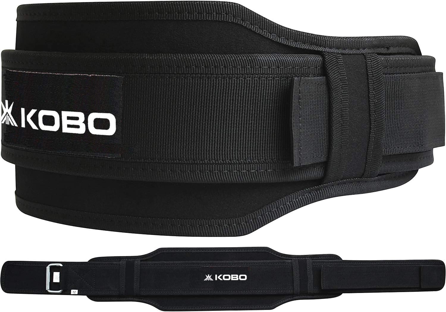 Kobo Multipurpose Gym Belt For Weight Lifting Fitness, Neoprene Padded, 6” Wide Back Support, Adjustable Hook & Loop Closure Powerlifting Deadlift Squat Workout Strength Training, Men Women