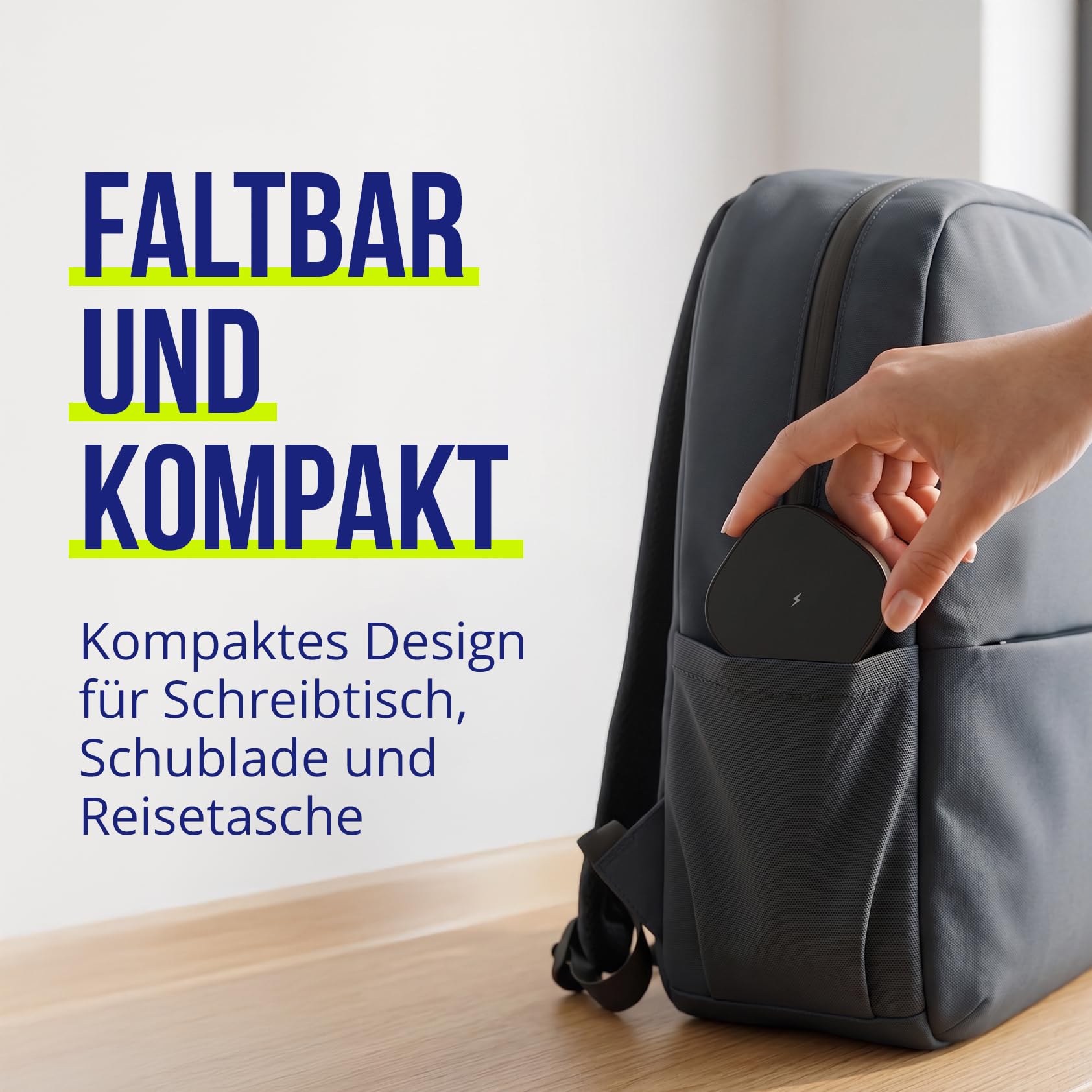 3-in-1 Ladegerät 25W – Faltbare Kabellose Ladestation für iPhone, Apple Watch & AirPods – Mini Wireless Charging Stand mit LED & USB-C – Kompatibel mit Qi & MagSafe – Graphit | iPhone Watch AirPods Ladestation, faltbar, 100 g, 10 x 70 x 100 mm, USB-C-Kabe