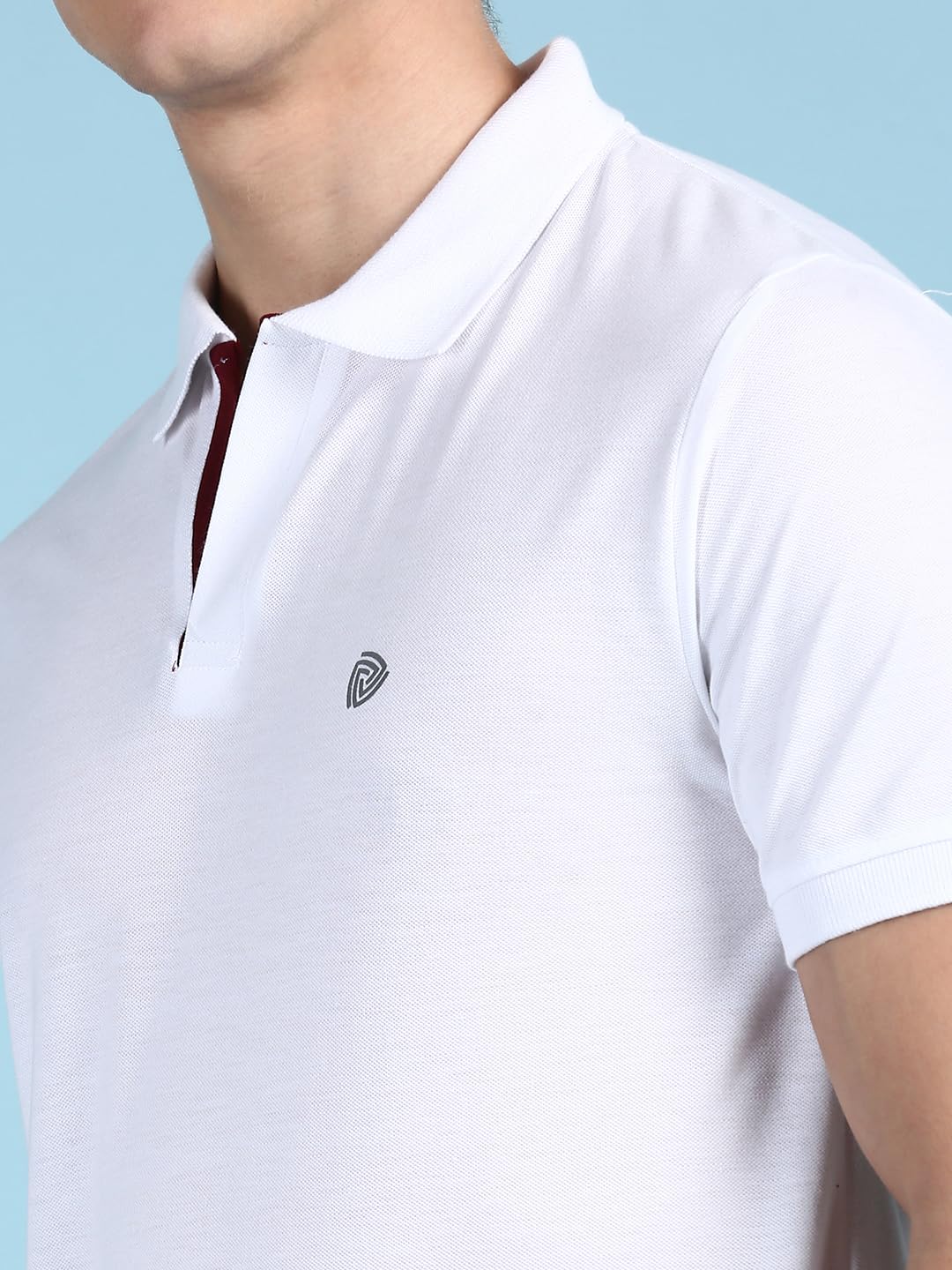 Lux Cozi Men's Pack of 1 White Regular Fit Polo Neck Half Sleeve Solid Casual T-Shirt (Size : Medium)_COZI_2121_WH_M_1PC - Image 7 thumbnail