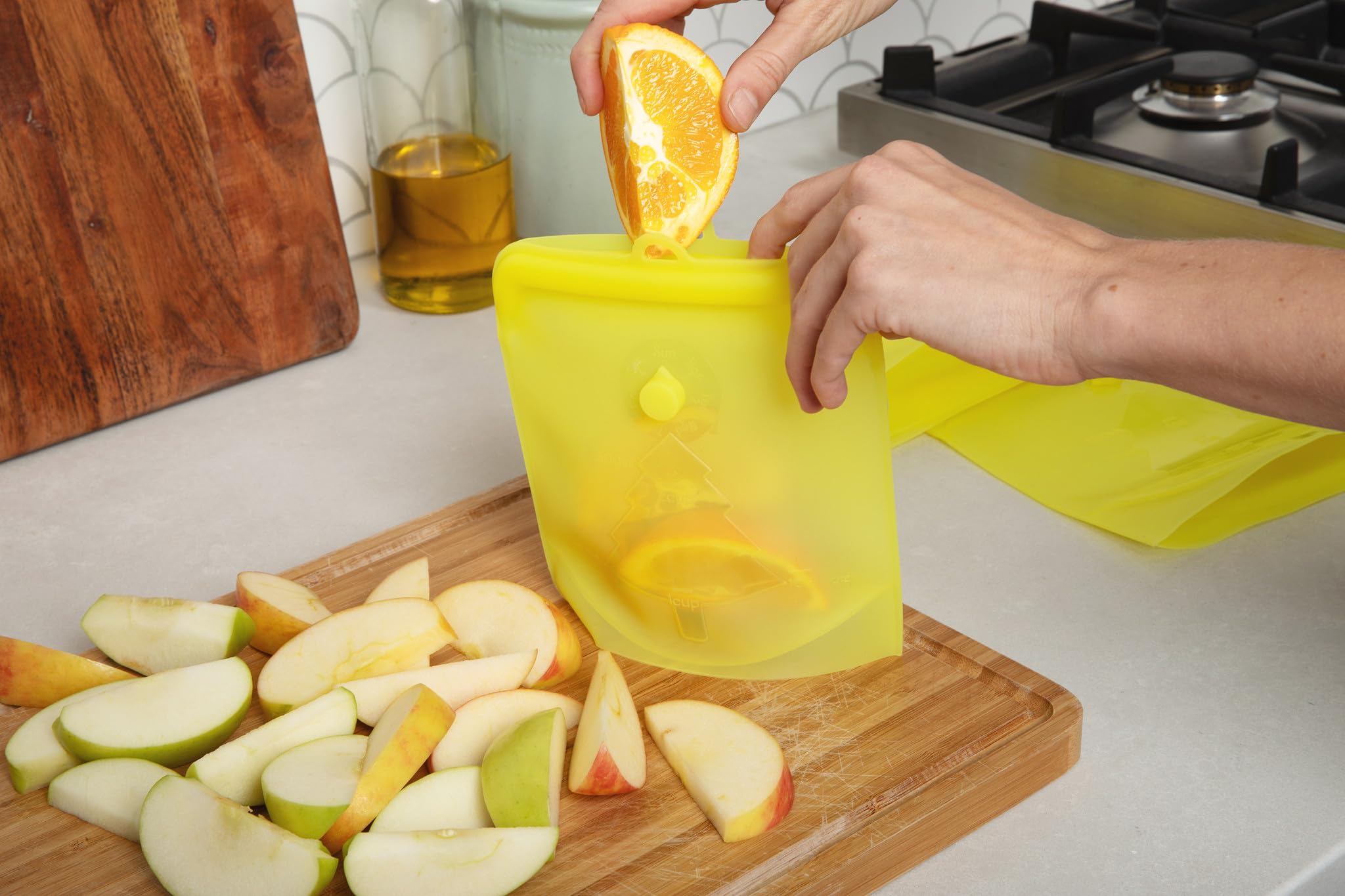 TM Rehoboth - Sacchetti riutilizzabili in silicone per alimenti, ecologici, a prova di perdite, adatti al congelatore, lavabili in lavastoviglie, multiuso, confezione da 3, 3 dimensioni da 500 ml,