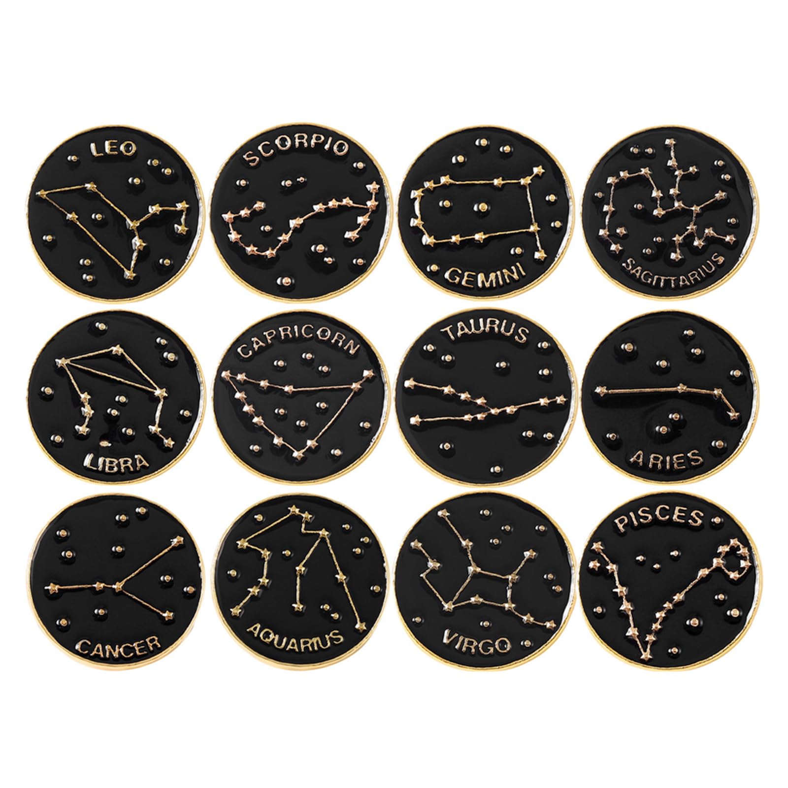 SHERCHPRY Brosche abstecknadeln chinese zodiac rücksake garming haversack Multipack Stellnadel Stifte Sternzeichen Pins Anstecknadeln für Rucksäcke Sternzeichen-Pin Legierung Black