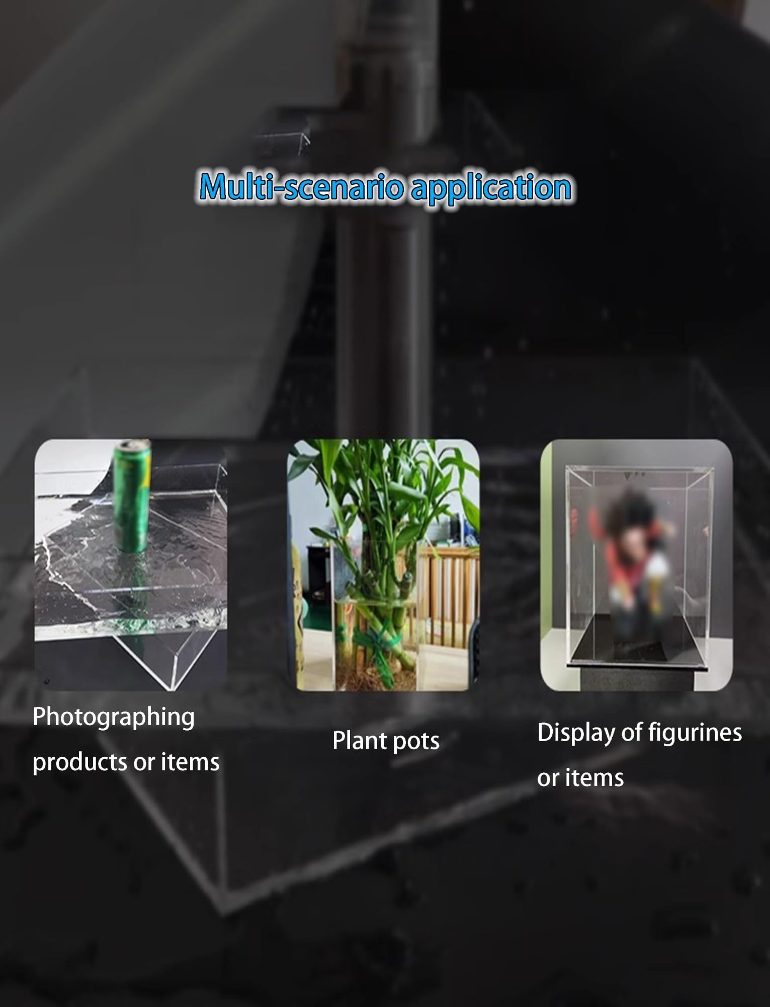 Tanque de Agua para fotografía, pecera - Fregadero Multiusos de acrílico Transparente de Poca Profundidad y Caja de Almacenamiento - Expositor de sobremesa para Oficina (