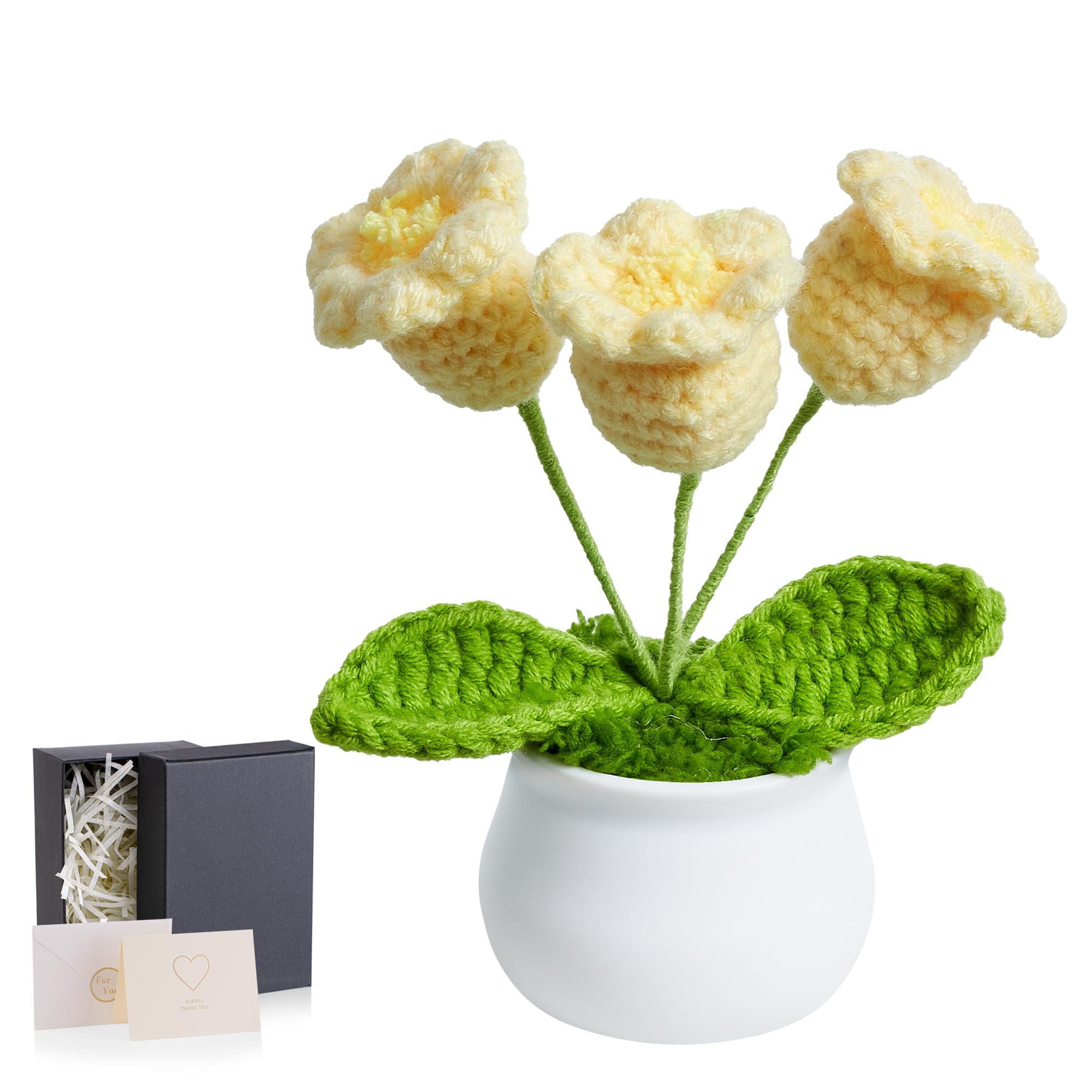 GUJOXILA Geschenke für Frauen Gehäkelte Blume Deko Maiglöckc