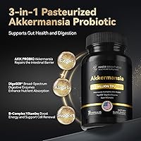 Vista 4 de Akkermansia Probiotic, GLP-1 Supplement for Gut Health & Digestion, DigeSEB Digestive Enzymes & Vitamin B Complex - 30 Billion TFU, Third-Party