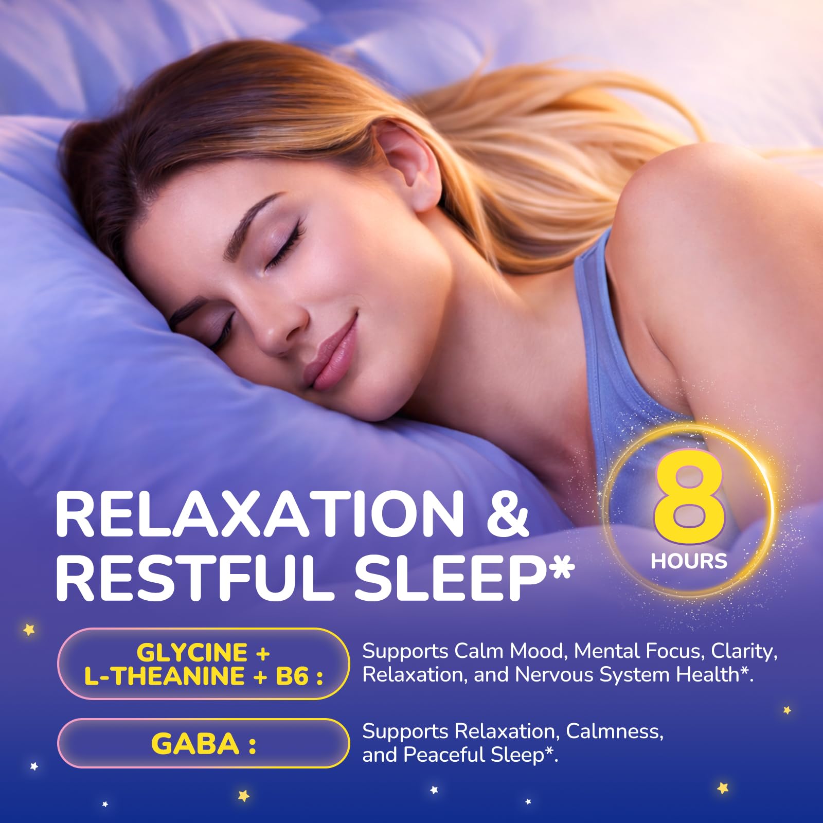 Glycine Gummies, Glycine 3g Supplements with NAC, L-Theanine, GABA, for Sleep, Relax, Nerve & Brain Support, Sugar Free, Vegan, Strawberr Flavor, 60 Cts — Amazon image 4