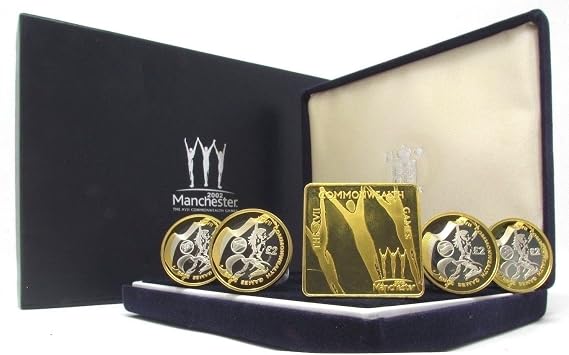 2002 Commonwealth Games Silver Proof £2 x 4 Coin Set Box COA,