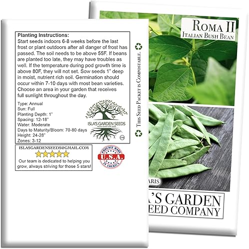 Miniatura 7 de Semillas de frijol italiano Roma II para plantar, más de 30 semillas de reliquia por paquete, semillas de jardín de Isla (semillas de jardín de