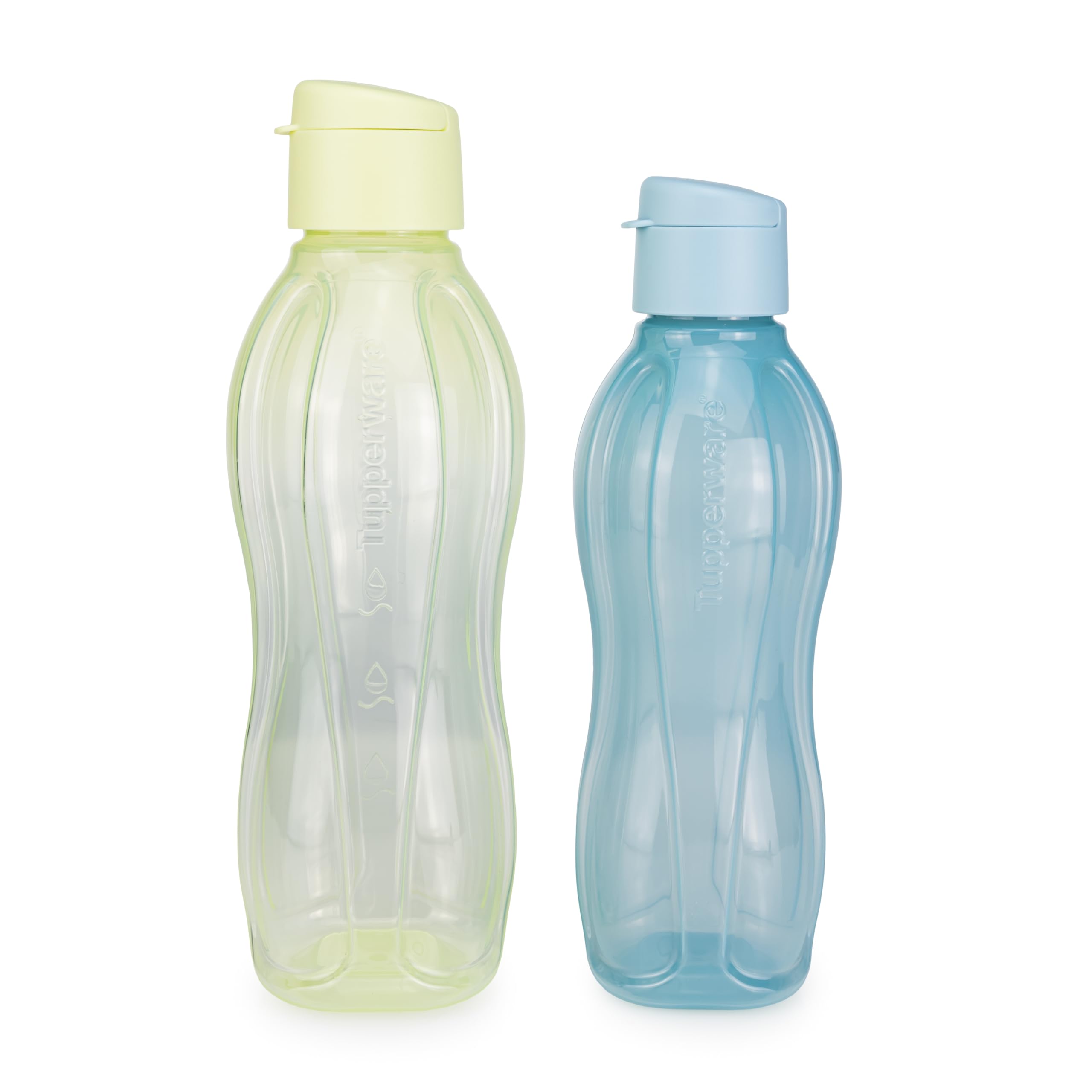Tupperware EcoEasy Trinkflasche Trinkverschluss 750 ml hellblau + 1 L hellgrün (inkl. 1x Kiwilöffel)