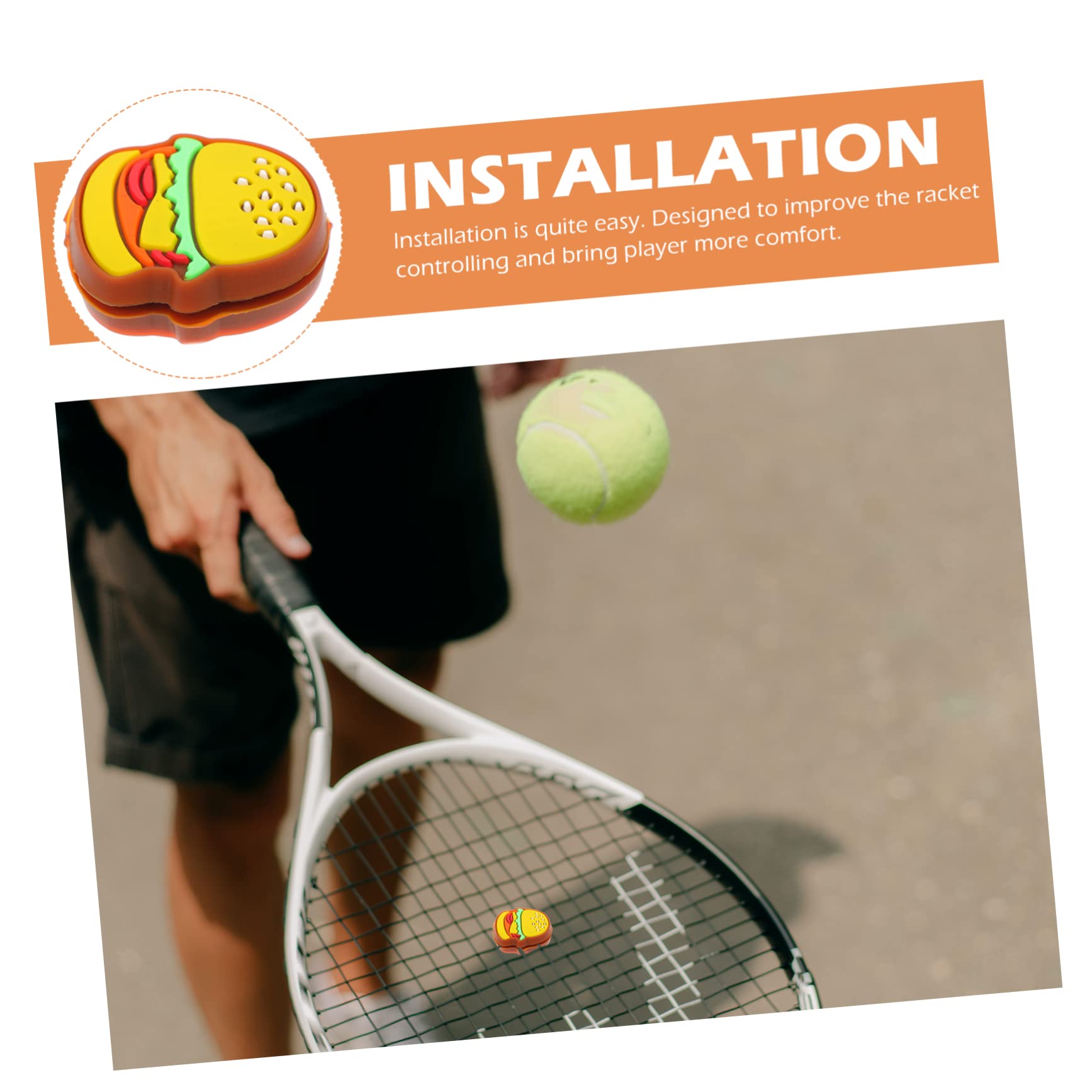 Sosoport 12 STK Stoßdämpfer für Tennisschläger Racket Dämpfer Tennis-Absorber-Dämpfer Vibrationsdämpfer für Tennis Tennisgeschenke für Männer Tennis Stoßdämpfer Pizza Lebensmittel Werkzeug