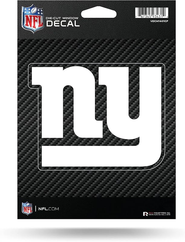 Adesivo Decorativo Rico Industries NFL Giants NY em Vinil com Design de Fibra de Carbono