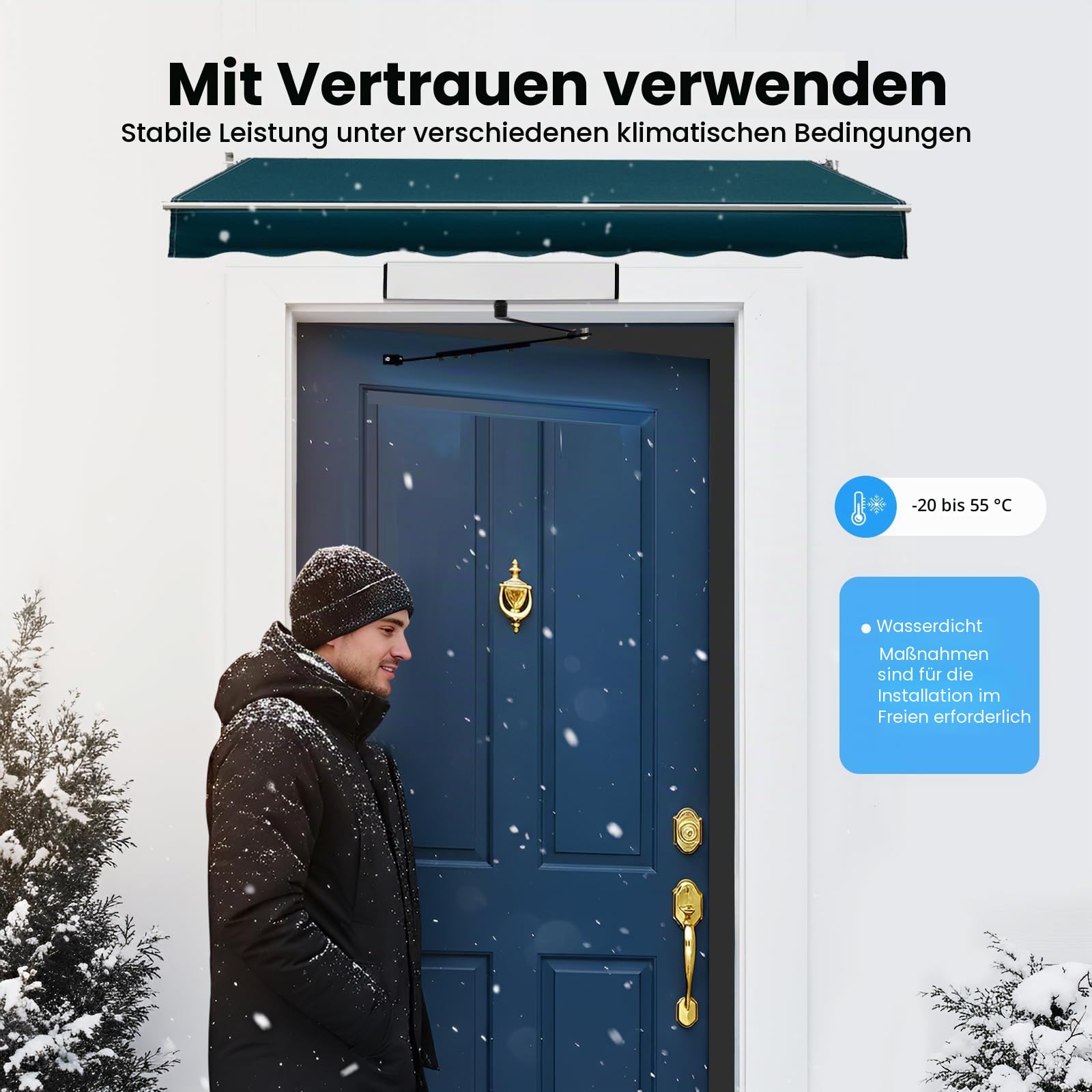 120° Automatischer Türöffner Drehtüröffner Kit, Elektrische Türantrieb Max. Türgewicht 100KG, 50W Klappbarer-Türöffner Schließer Schwingtür mit Fernbedienungen(Fernbedienungsbereich: 15m)