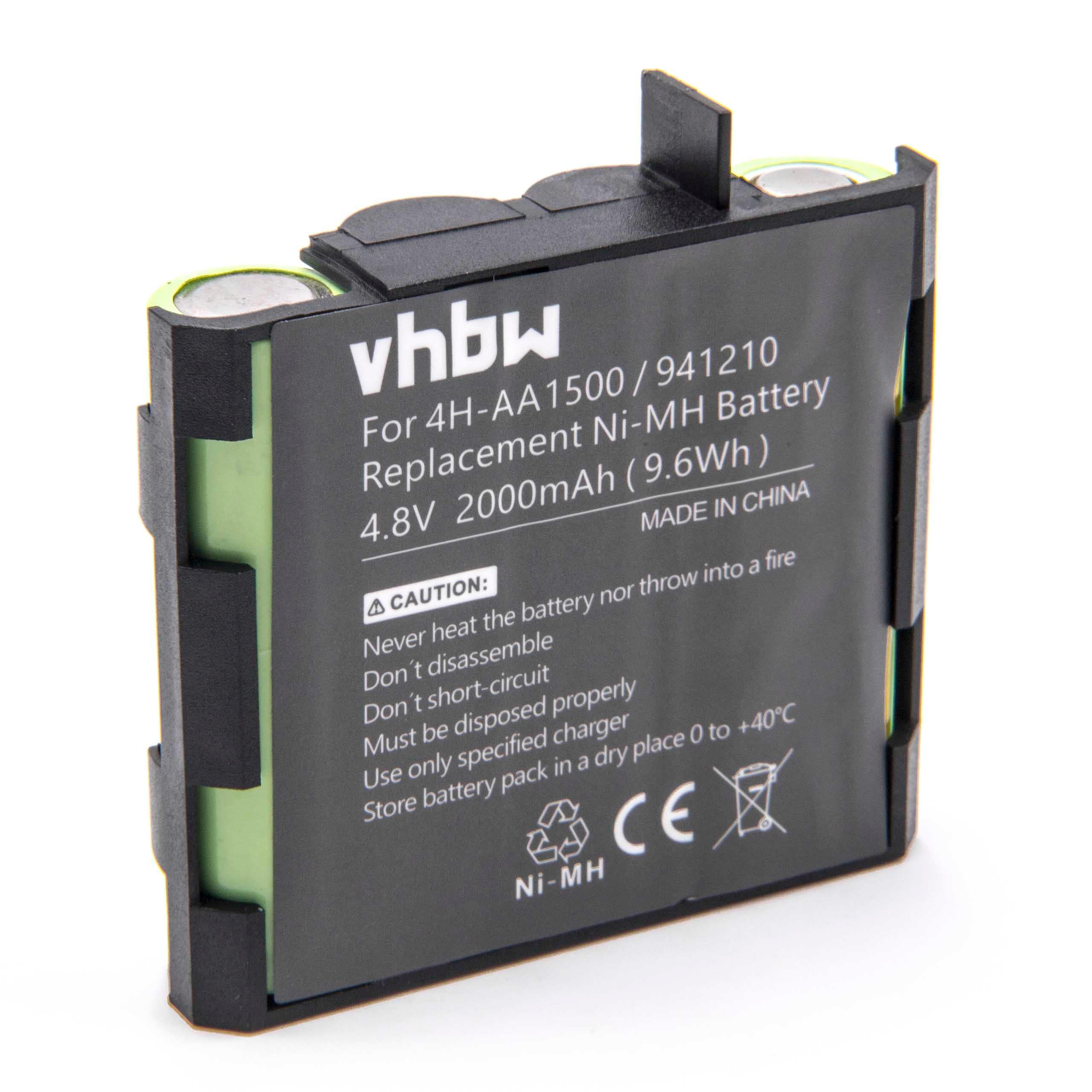vhbw NiMH akumulator 2000 mAh (4,8 V) kompatybilny z technologią medyczną, zamiennik stymulatora mięśni Compex Edge US, Energy, Energy Mi-Ready, Energy, Energy Mi-Ready, Fit