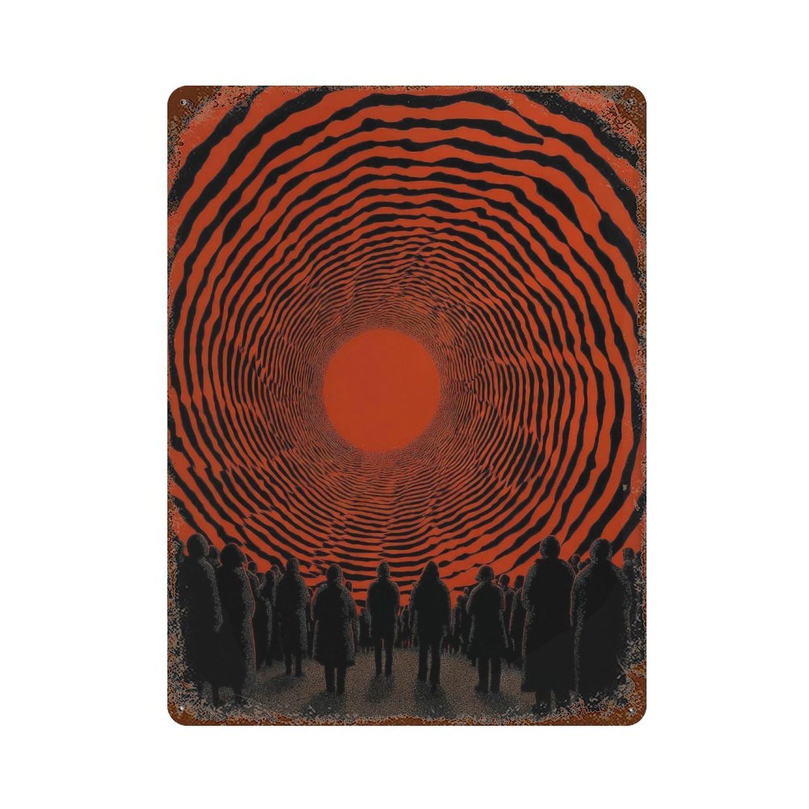 xiaoxiaoshen Silhouetted People. Psychedelic Surreal Wall Decor Art Metal Tin Poster Modern Home Decor Art Home Bar Shop Decorations Vintage Sign 40x30cm