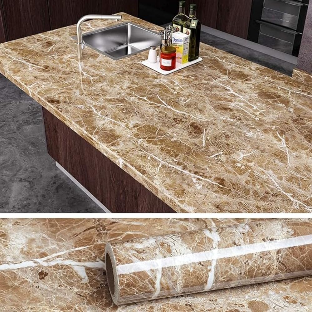 See full amazon price history chart for PPK24X9 New Marble Wallpaper Peel and Stick Waterproof Wallpaper for Home Kitchen Countertop Cabinet Furniture Oil Proof Kitchen Stickers (60X200) (Light Brown) PPK24X9 PPK24X9 New Marble Wallpaper Peel and Stick Waterproof Wallpaper for Home Kitchen Countertop Cabinet Furniture Oil Proof Kitchen Stickers (60X200) (Light Brown) PPK24X9 (B0DCP391J2) Amazon Price History, Amazon Price Tracker