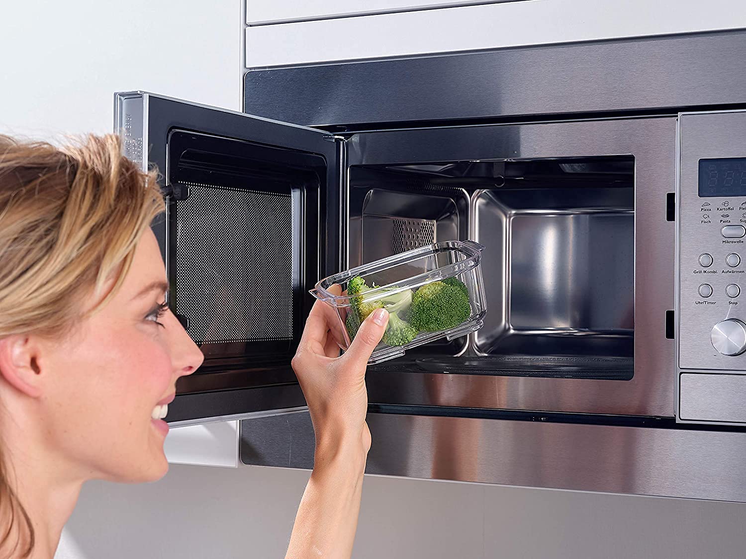 Leifheit Set Da 3 Contenitori Sottovuoto, Contenitori Per Alimenti Senza BPA, Bianco